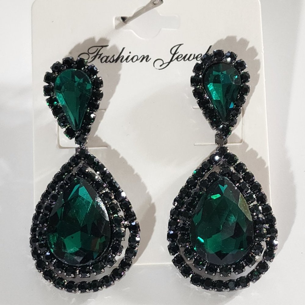 Green pierced Earrings. condition new.